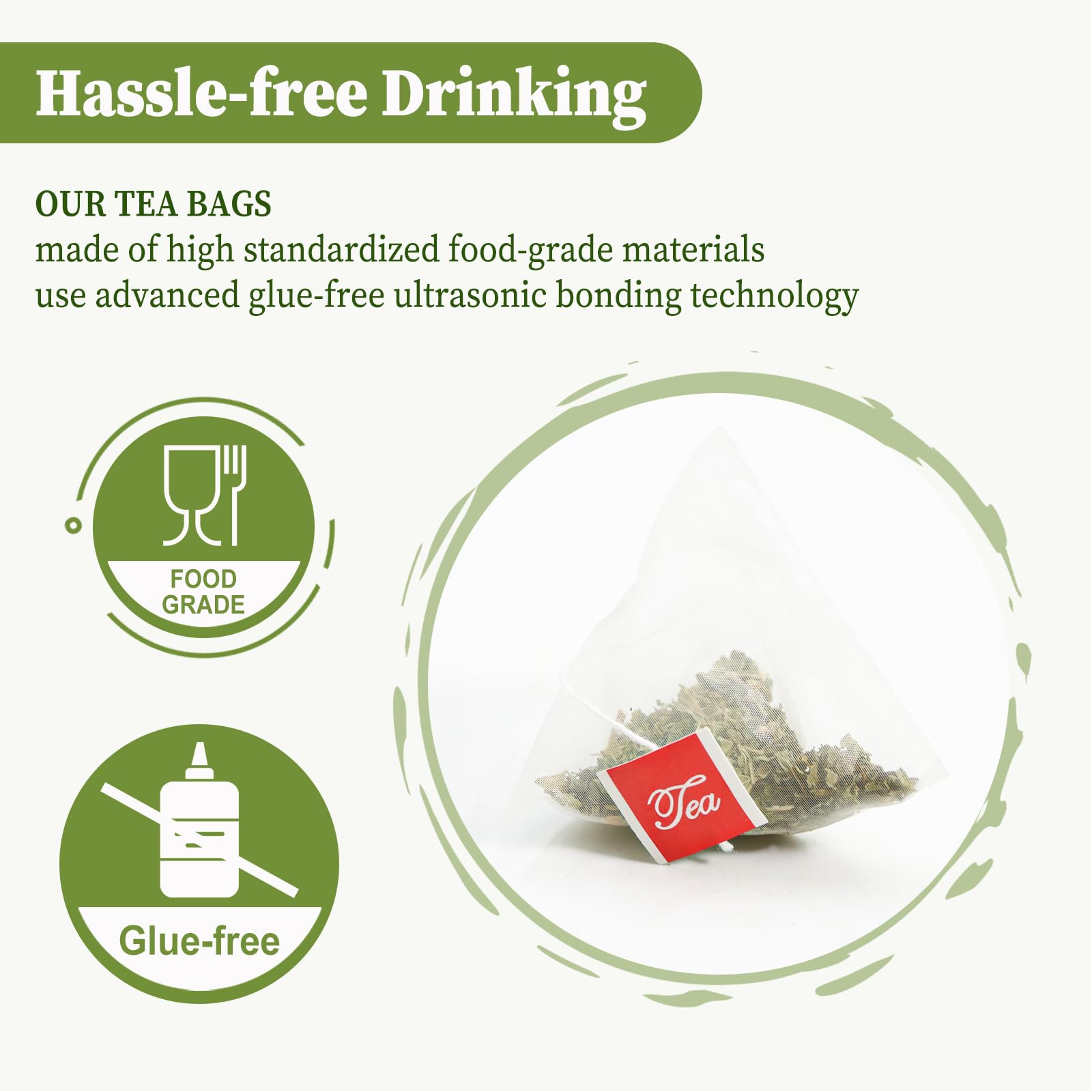 FullChea Lemon Balm Tea Bag, 40 Teabags, 1.5g/bag - Premium Lemon Balm Herb - Melissa Officinalis - Non-GMO - Caffeine-free - Promotes Relaxation & Support Digestion, 40.0 Count