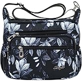 HERCMNOY Crossbody Bags for Women Multi Pocket Shoulder Bag Waterproof Nylon Messenger Purses and Handbags