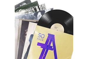 Claev Outer Record Sleeves for Album Covers - 50 Clear Plastic Outer Sleeves to Protect 12“ LP Vinyl Record Albums - 12.75 x 