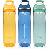 Contigo AUTOSEAL Cortland Water Bottles, 24 oz, Marigold/Monaco/Grayed Jade, 3-Pack