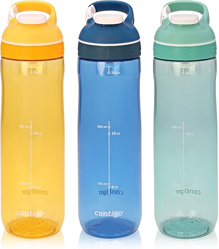 Amazon.com: Contigo Auto Seal 3-Pack Water Bottles (Purple, Pink, Blue) :  Sports & Outdoors