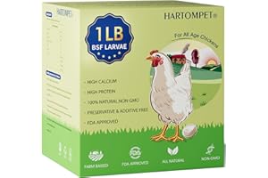 HARTOMPET 1LB Dried Black Soldier Fly Larvae, Non-GMO & Nutrient-Packed Chicken Feed, Strong Egg Production and Health, Rich in Calcium for Healthy Hens and Ducks, Better Than Dried Mealworms