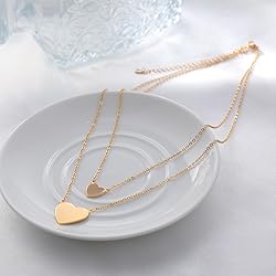 WFYOU Gold Heart Necklace for Women Dainty Tiny 14k