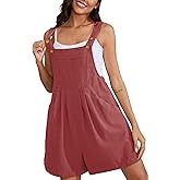 Muchpow Women's Summer Casual Rompers Wide Leg Short Overalls Button Adjustable Strap Jumpsuit with Pockets 2026