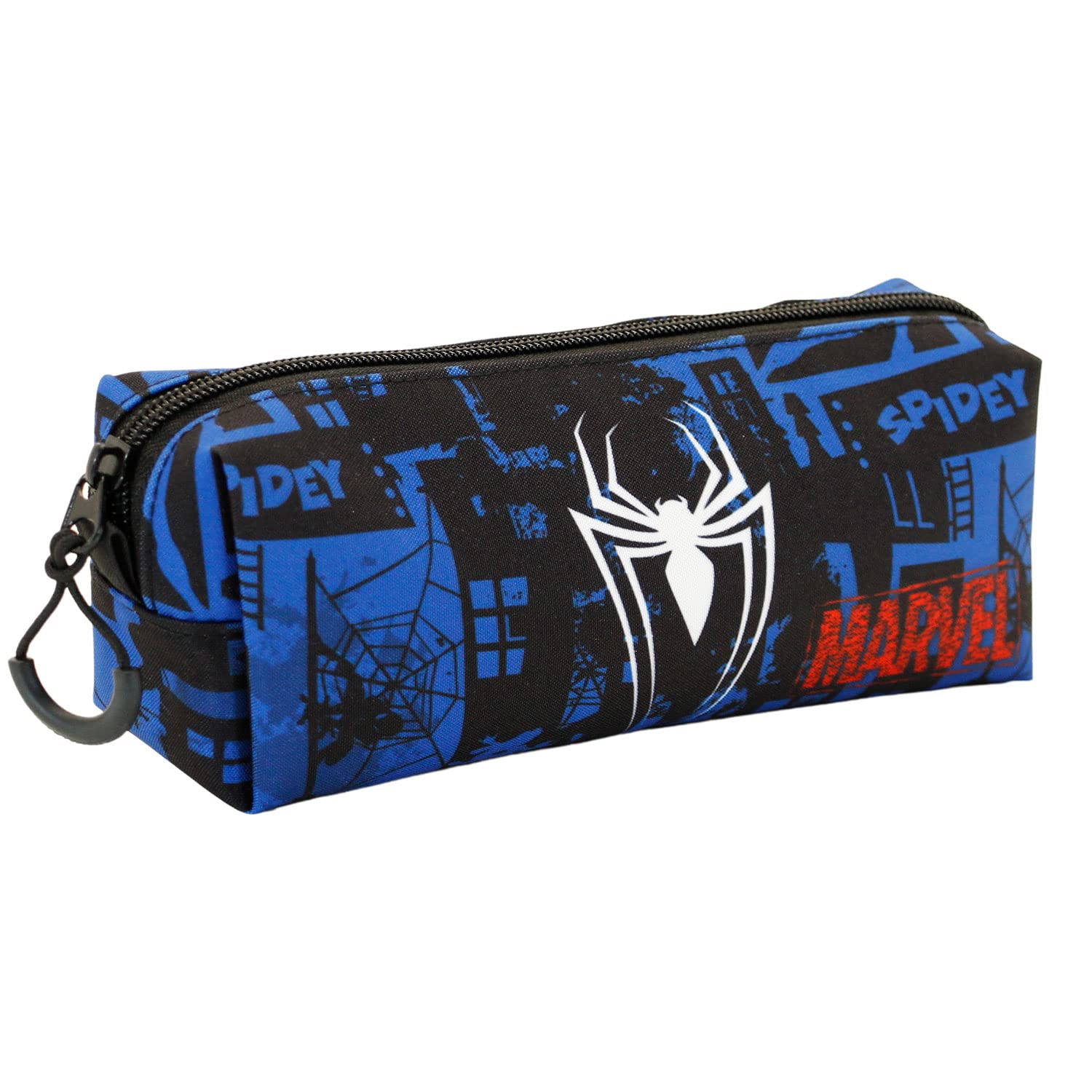 Marvel Spiderman Sky-FAN Square Pencil Case, Blue, 21 x 8 cm