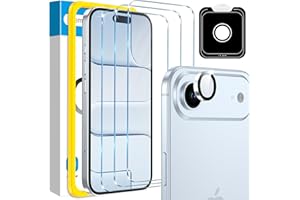 Fotbor Compatible for 3 Pack iPhone Air Screen Protector With 1 Set Camera Lens Protector, 2025 Upgrade 9H+ Premium Tempered Glass 17air, Easy Installation Kits, 6.5 inch