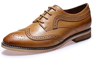 Mona flying Women's Leather Perforated Lace-up Oxfords Brogue Wingtip Derby Shoes for Ladies Women