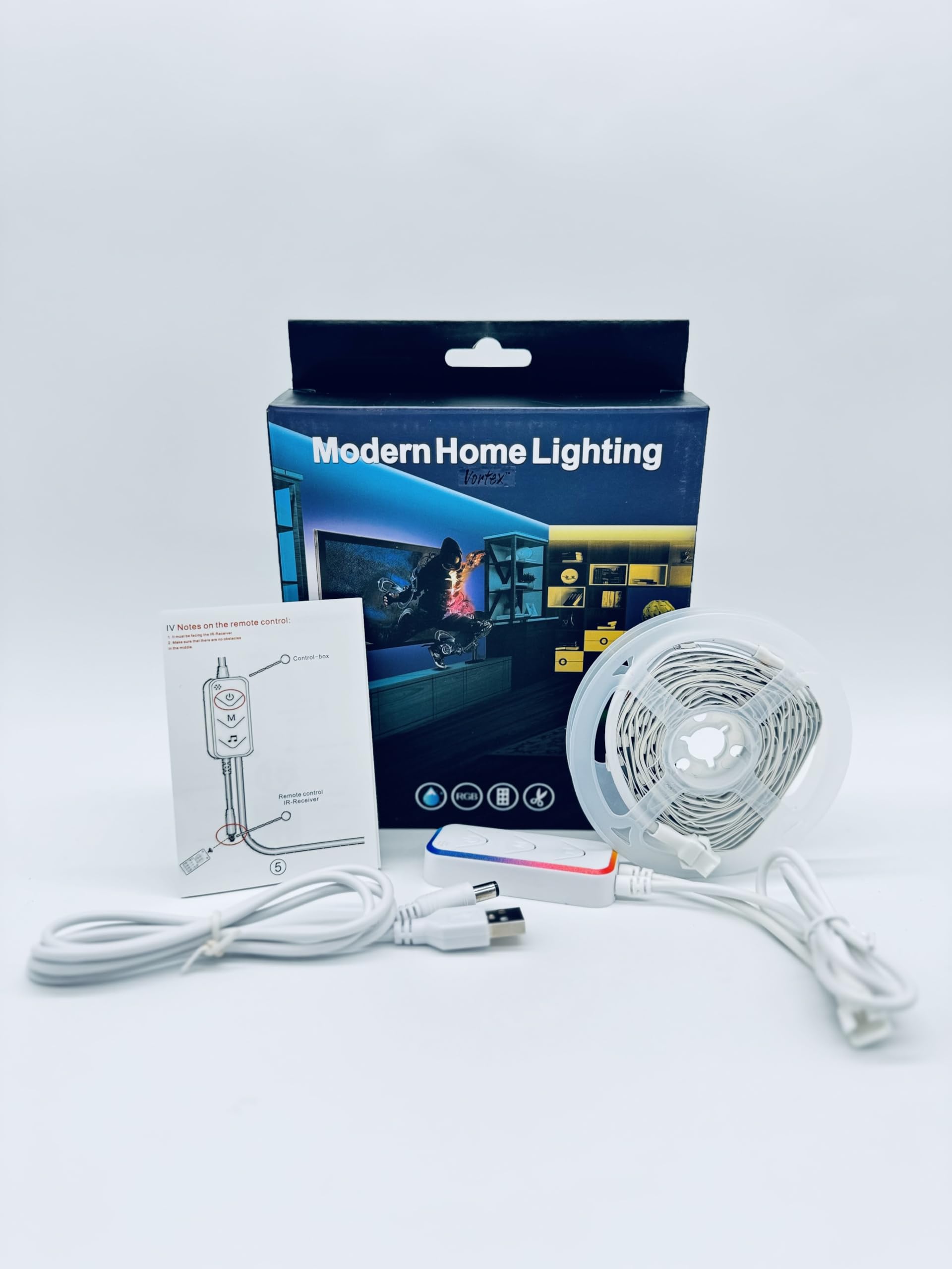 Vortex Q21-3M Wi-Fi TV Light Strip USB Powered 5V 5050RGBIC Magic Music Voice Control Tuya Smart Backlight Strip(3 Meters)