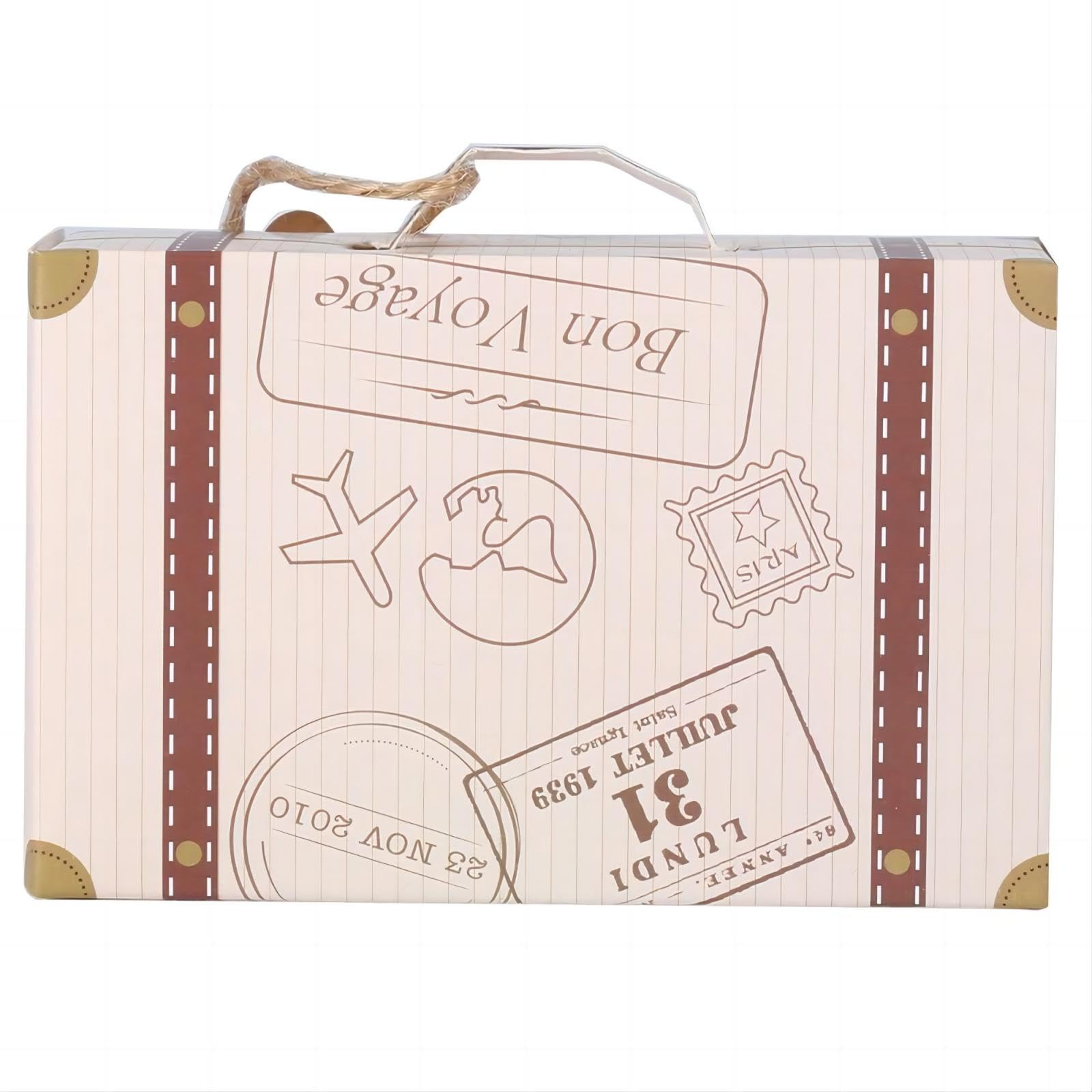VIFERR Sweet Box, Elegant Mini Suitcase Elegant Cardboard Candy Gift Box for Birthday Wedding Party 50 Pieces/Set