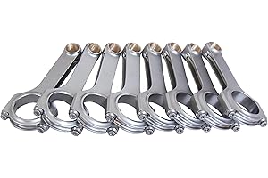Eagle Specialty Products Connecting Rod, H Beam, 6.125 in Long, Bushed, 7/16 in Cap Screws, 8740 Bolt, Forged, Steel, GM LS-Series, Set of 8