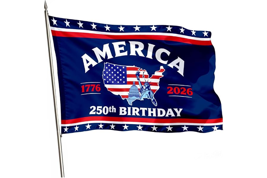 250 Anniversary USA Flag, Double Sided Waterproof Patriotic America Map Flag 1776–2026, Outdoor Yard Decor (3x5ft)