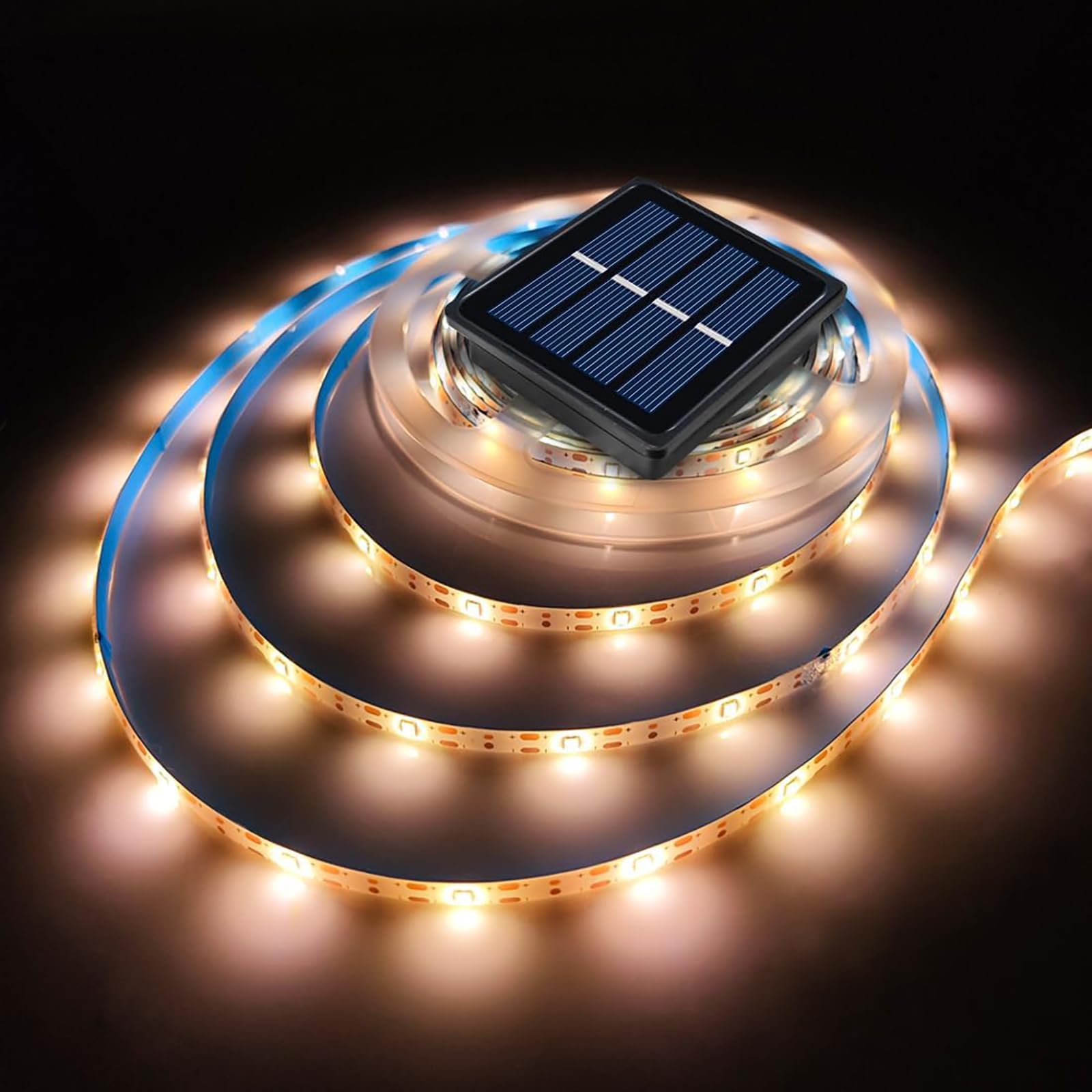 Photo 1 of Solar LED Strip Lights Outdoor, 20FT Waterproof RGB Color 180 LEDs Solar Powered Cuttable Tape Light with 8 Modes for Garden, Patio, Yard, Party