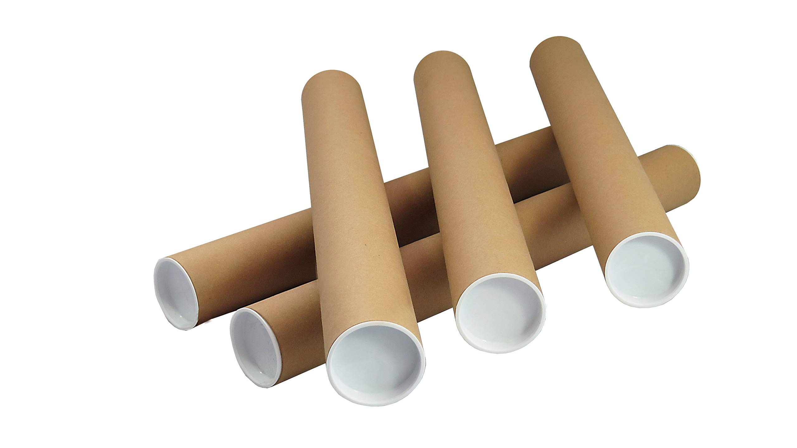 Globe Packaging 10 x A2 Quality Postal Tubes Poster 460mm x 50mm Rolls + End Caps