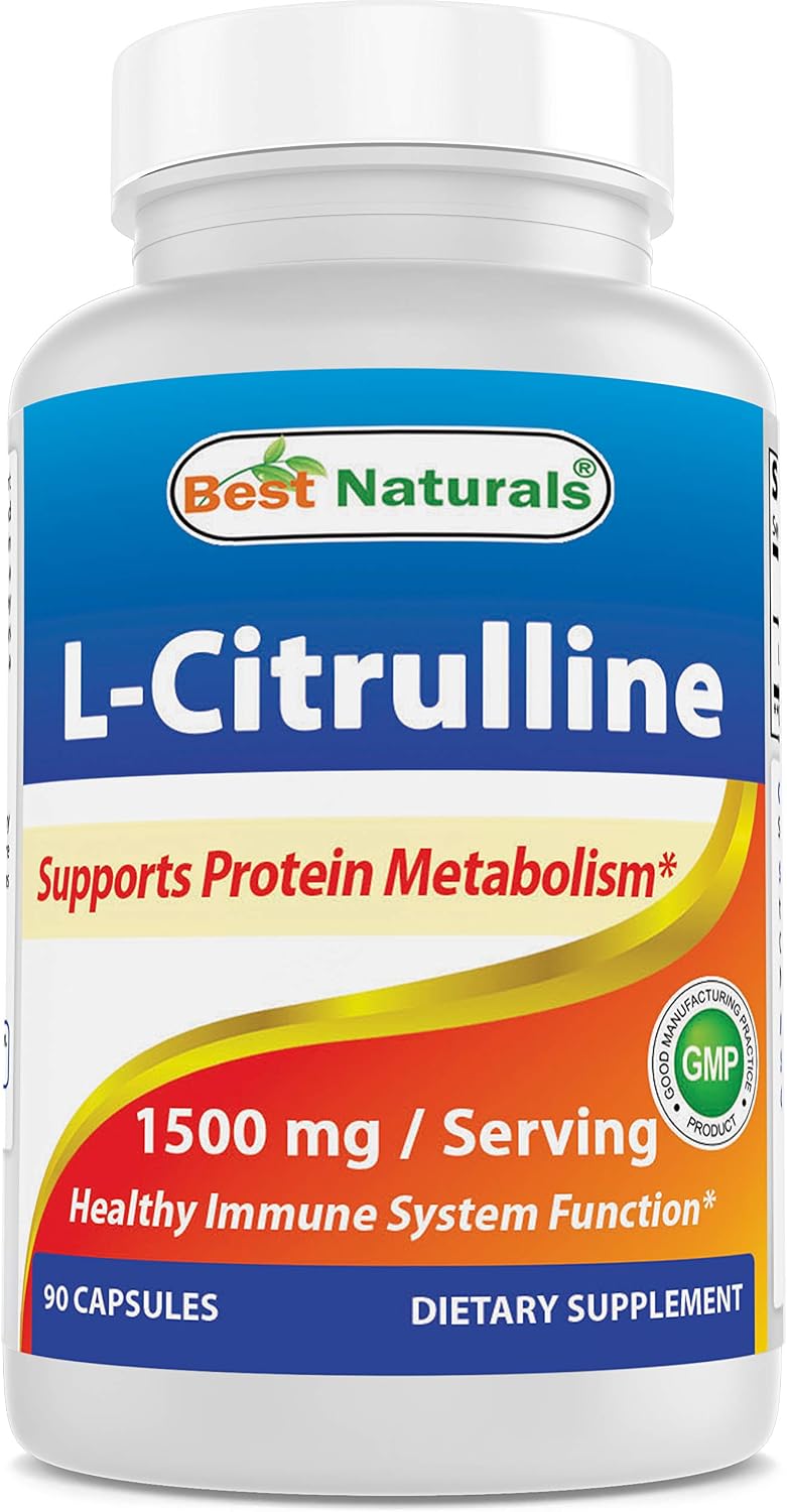 Best Naturals L-Citrulline Capsules - 1500mg/Serving - Non-GMO - Gluten Free - 90 Capsules (90 Count (Pack of 1))
