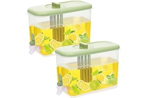 2Pack Drink Dispenser for Fridge 1 Gallon Beverage Liquid Drink Container with Spigot for Party Upgraded Gallon Water Dispens
