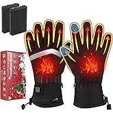 Heated Gloves for Men Women - 5V 5000mAh Rechargeable Heating Gloves 3 Heating Levels Electric Non-Slip Heated Gloves, Hand Warmer for Winter Skiing Motorcycle Cycling Camping