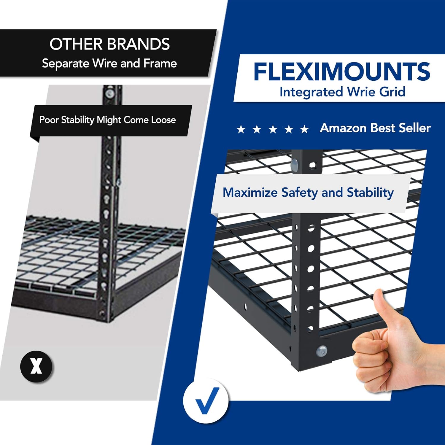 FLEXIMOUNTS 3x6 Overhead Garage Storage Adjustable Ceiling Storage Rack, 72" Length x 36" Width x 40" Height, Black - - 