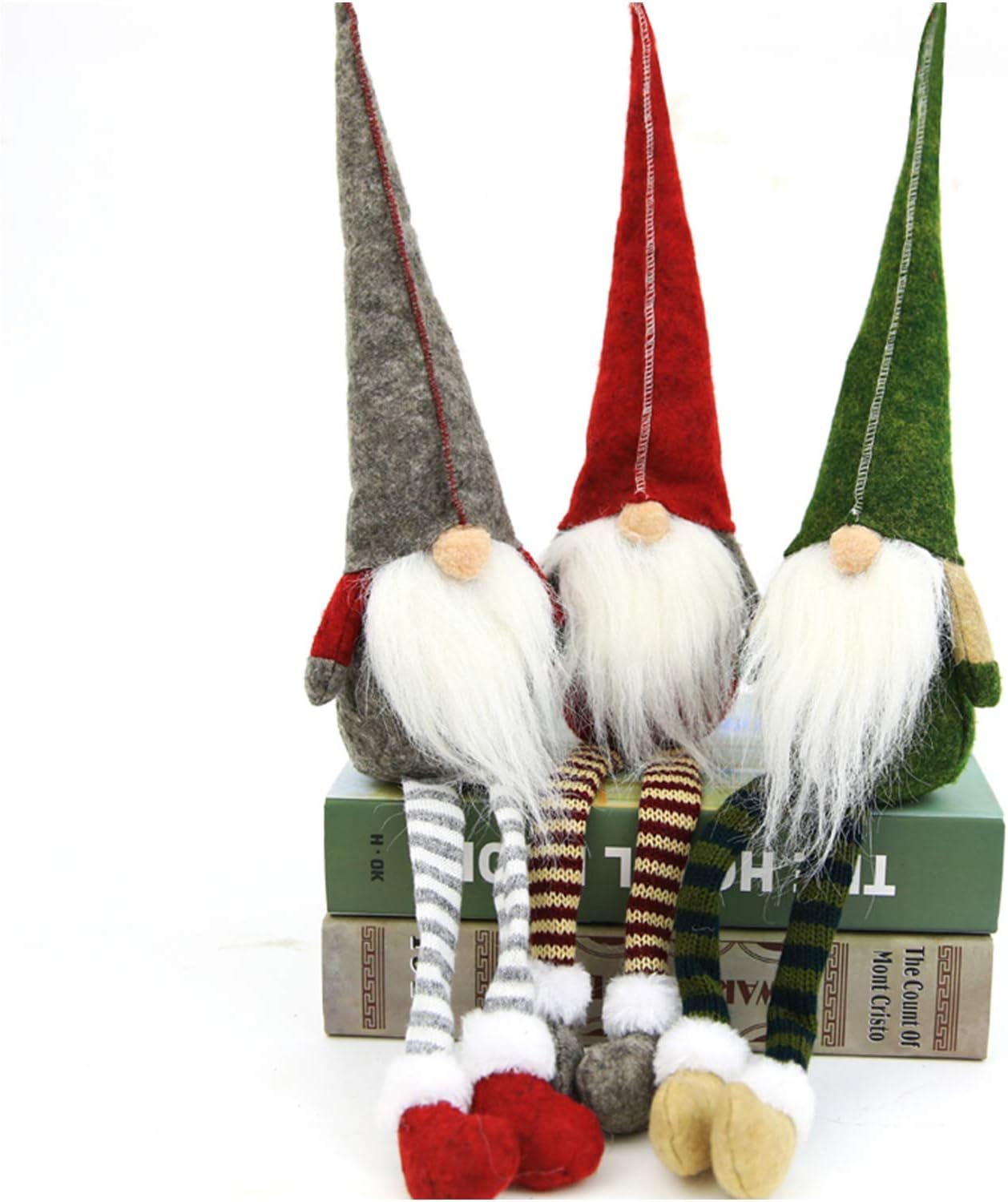 XYJZXY 3Pc Long Legs Christmas Handmade Swedish Gnome Christmas Santa gnome Home Desk Decorations Holiday Presents