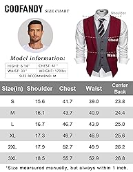COOFANDY Men's Layered Suit Vest Business Dress