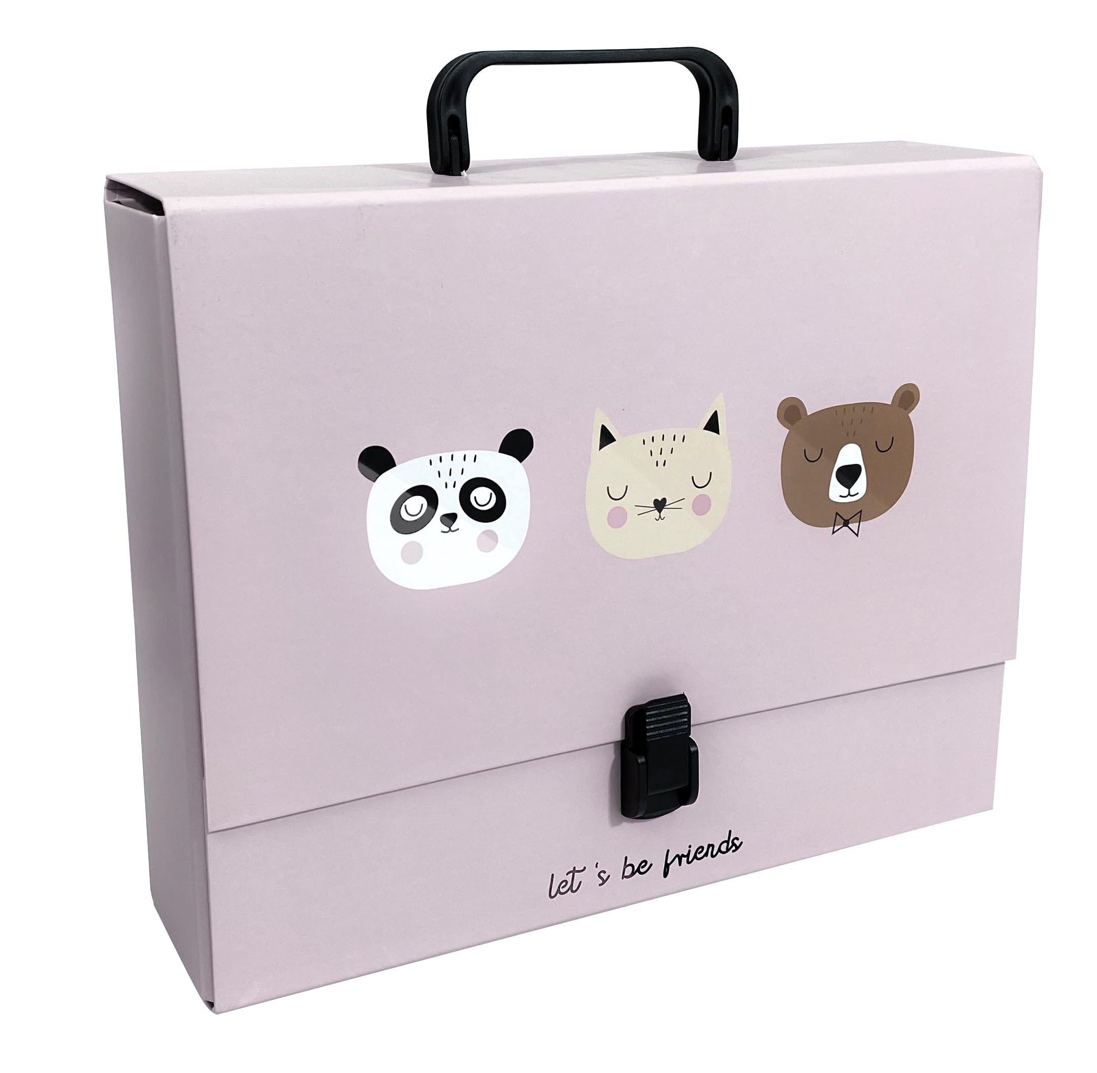 Interdruk - Children's File Box - Case with Handle - Rigid Folder - Fits A4 Size - Bebe Friends G