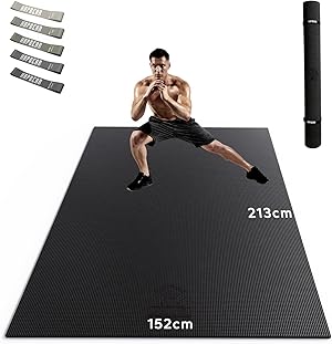 HAPBEAR Yogamatte XXL- Extra Groß Breit Sportmatte Fitnessmatte Rutschfest 213cm x 152cm/183cm x 122cm x 8mm Dicke, Hoher Dichte Ultra Haltbar PVC, Gymnastikmatte Schuhfreundlich