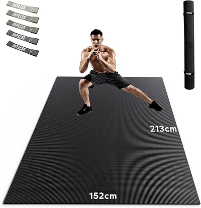 HAPBEAR Yogamatte XXL- Extra Groß Breit Sportmatte Fitnessmatte Rutschfest 213cm x 152cm/183cm x 122cm x 8mm Dicke, Hoher Dichte Ultra Haltbar PVC, Gymnastikmatte Schuhfreundlich