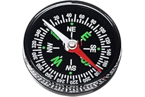 TIXIPEM 40mm Mini Compass [1PCS] - Pocket Oil Filled Small Compass Bulk for Hiking & Camping - [Black] Outdoor Activities Acc