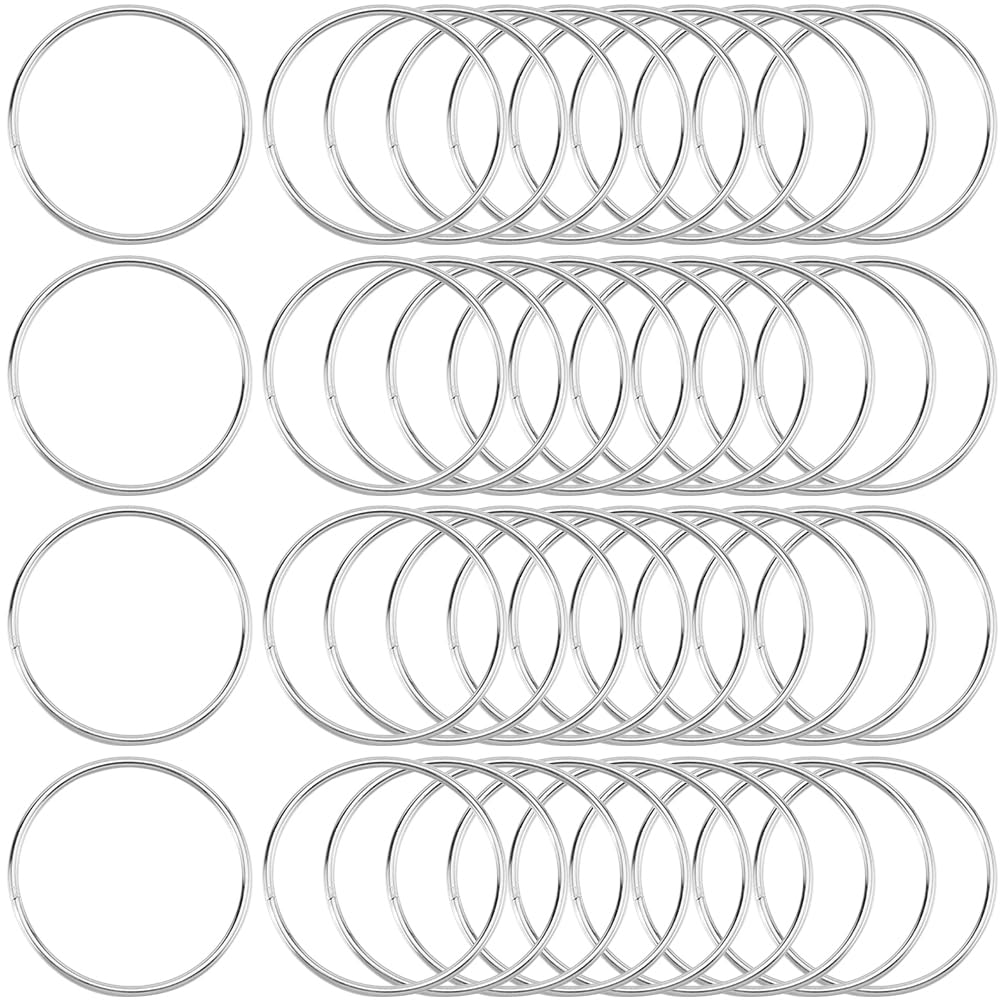 SOFPLATE 1 Box 60Pcs Multi Purpose Silver O Ring Keychain 38mm Metal Spring O Ring Buckle Round Spring Key Rings Accessories Bulk for Hardware Bags Dog Collar Leashes Craft Project DIY Keychains Belts