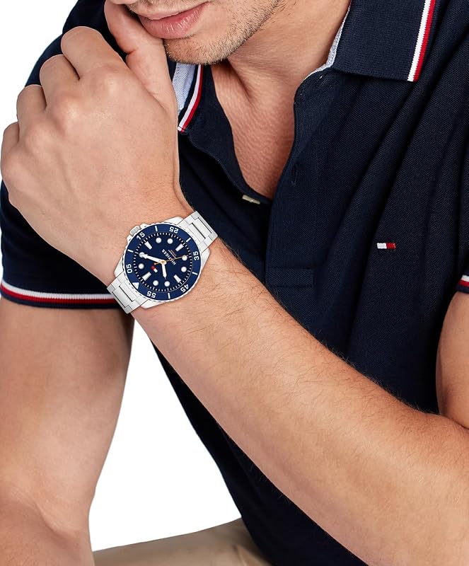 Montre à Mouvement à Quartz Trois Aiguilles pour Homme avec Bracelet en Acier Inoxydable Argenté - 1792202 — photo 4 sur 7