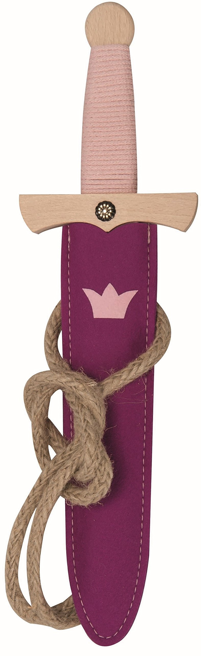VAH - lovely Princess-Dagger-Set; Theme: Princess; 13,8 inches (35cm) length - made from original beech wood [Set Incl. Scabbard made from wool felt| plenty of details |handcrafted Quality from Germany]