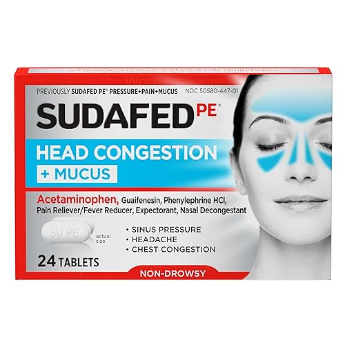 Sudafed PE Head Congestion + Mucus Relief Tablets for Sinus Pressure ...