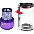 Upgraded Canister Replacement Compatible With Dyson V11 Torque Drive V11 Animal V11 Complete V11 V15 Extra V15S Detect Submarine SV14 SV15 SV22 Vacuum Dust Bucket Filter Attachments Parts 965443-01