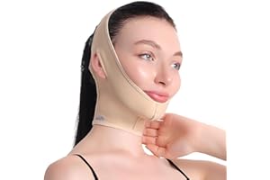 AURAFIX ORTHOPEDIC PRODUCTS Post Surgical Chin Strap Bandage for Women Neck and Chin Compression Garment Wrap Face Straps Jowl Tightening Chin Lifting (Medium- Beige)