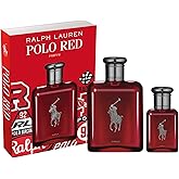 RALPH LAUREN FRAGRANCES Polo Red Parfum - Men's Cologne Set - Ambery & Woody - With Absinthe, Cedarwood, and Musk - Intense Fragrance - Full Size, 4.2 Fl Oz & Travel Size, 1.35 Fl Oz