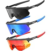 QALLY Polarized Sport Sunglasses Men Women Bike Sunglasses for Men Cycling UV Protection Baseball Running 3 Packs
