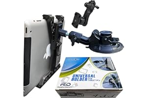 Randconcept 3-in-1 Tablet Holder Car Air Vent Mount - Strong Suction Cup Version, Universal Dashboard Windshield Cradle for iPad Pro, iPad Mini, Galaxy Tab | Fits All 6"- 12.9" Tablets