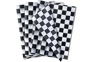 MUNILAIL 100 Sheets Checkered Tissue Paper 14 x 20 Inches Black and White Gift Wrapping Paper Race Car Art Paper for Birthday Party Decorations Packaging Tissue Paper