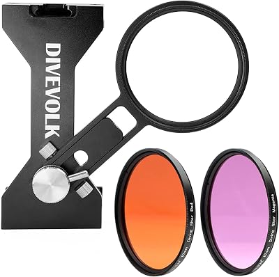 DIVEVOLK Expansion Clamp Sea Touch 4 Housing w/ Red & Purple 67mm Filters