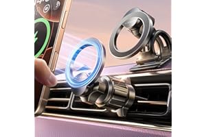 LISEN for Magsafe Car Mount, [24 Strong Magnets] Magnetic Phone Holder Car, [360° Rotation] Dashboard Phone Holder Magnetic C