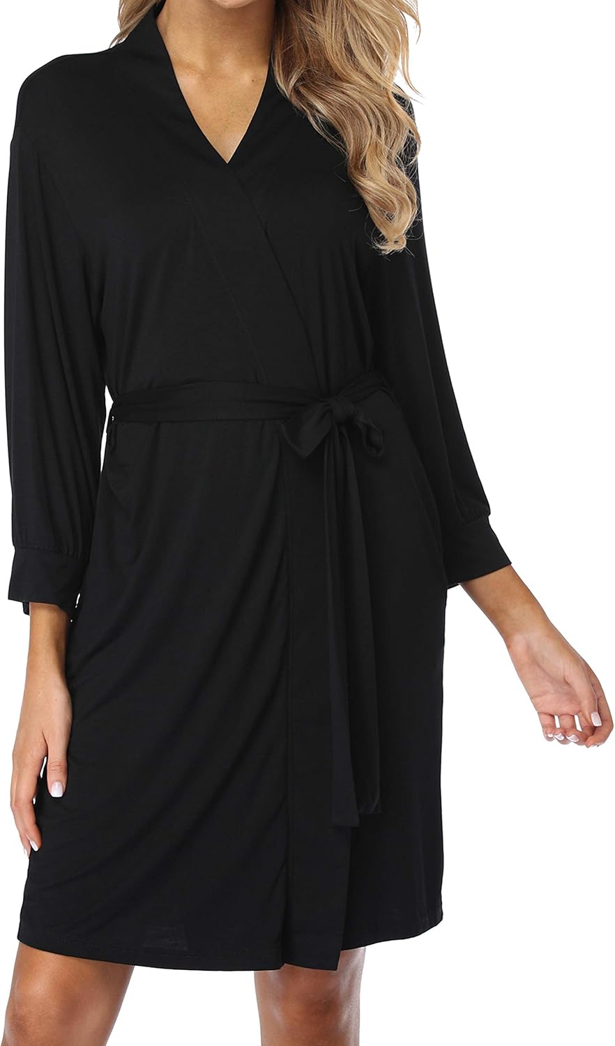 Women's Cotton Bath Robe Lightweight Kimonos Short Soft Knit Bathrobes