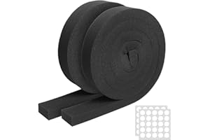 DGSL Air Conditioner Foam Tape Insulating Strip 2 Roll, 1 x 2 Inch 6.5 Feet Long Heavy Duty Weather Stripping Non-Adhesive We