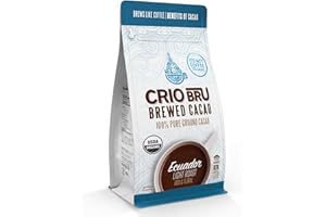 Crio Bru Ecuador Light Roast | Organic Healthy Brewed Cacao Drink | Great Substitute to Herbal Tea and Coffee | 99% Caffeine Free Gluten Free Whole-30 Low Calorie Honest Energy | Brew and Enjoy Hot or Iced (24ozFBM)