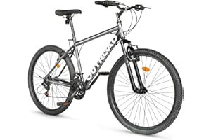 MarKnig Hardtail Mountian Bikes with 21 Speeds Drivetrain, 26 Inch Wheel Mountian Bicycles with Front Suspension, Widened Frame Commuting Bikes with V/Dual Disc Brakes
