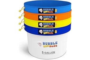 BUBBLEBAGDUDE Bubble Bags 5 Gallon 4 Bags Set - Herbal Ice Bubble Bag Essence Extractor Kit - Plant & Herb Extraction Bubble Bags with 10 x 10” Pressing Screen & Storage Bag (220 to 25-Micron Bags)