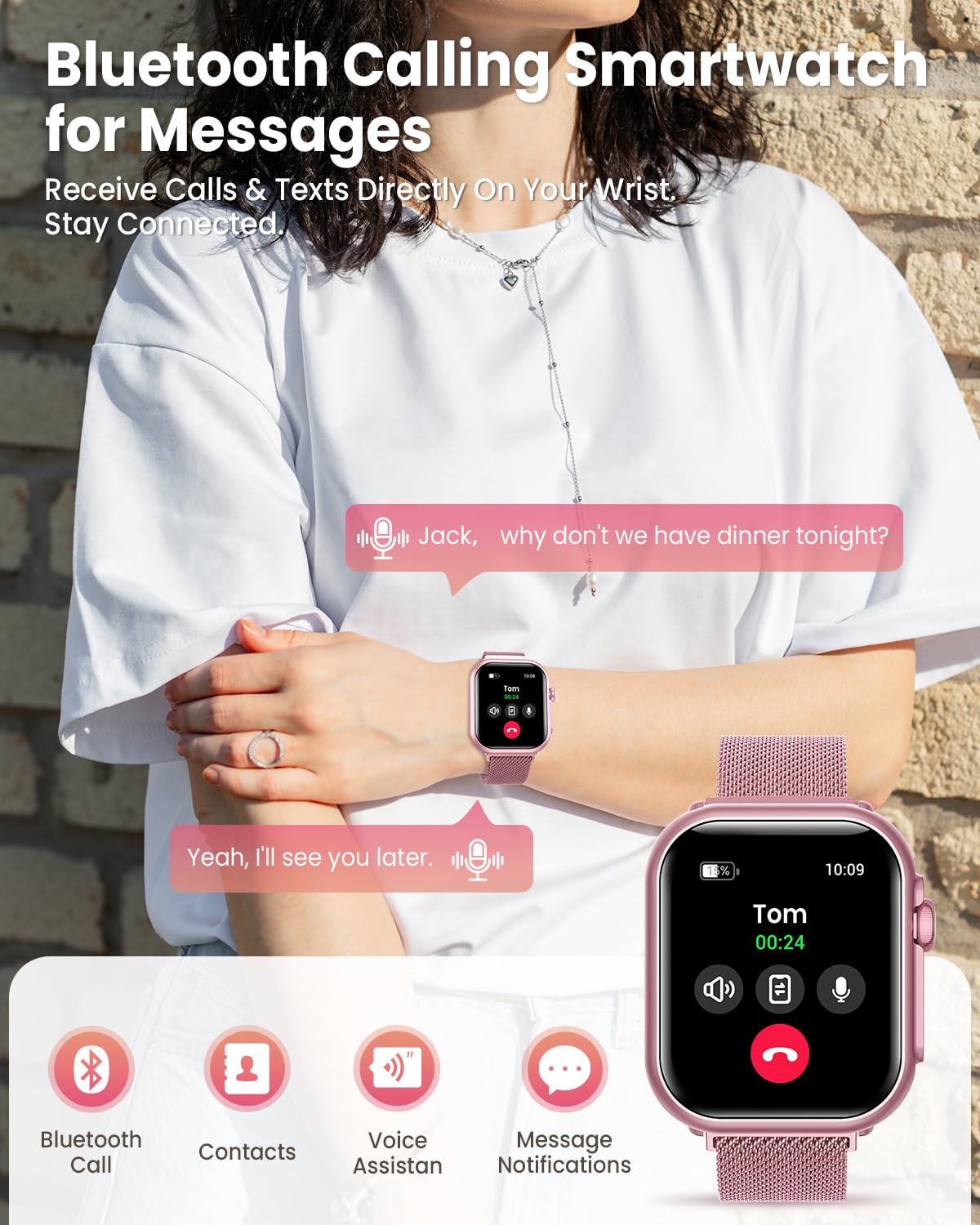 Smart Watch for Women Men Fitness: 1.85