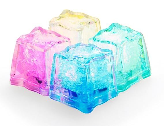 6er-Set LED Eiswürfel leuchtend, blinkend bunt (verschiedene Farben einzeln auswählbar)