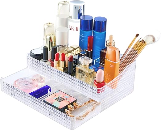 Amazon Com Clear Cosmetic Storage Organizer 2 Pieces Acrylic