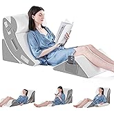Yojoker 4PCS Orthopedic Bed Wedge Pillow Set for Sleeping, Post Surgery Foam Pillow for Body, Back and Leg Pain Relief, Triangle Adjustable Support Pillow - Acid Reflux, Anti Snoring & GERD Sleeping