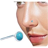 Silver Turquoise Nose Stud - 22G Sterling Silver Jewelry Nose Piercing - Jewelry L Shaped Nose Rings - Nose Stud - Nose Jewelry Piercing