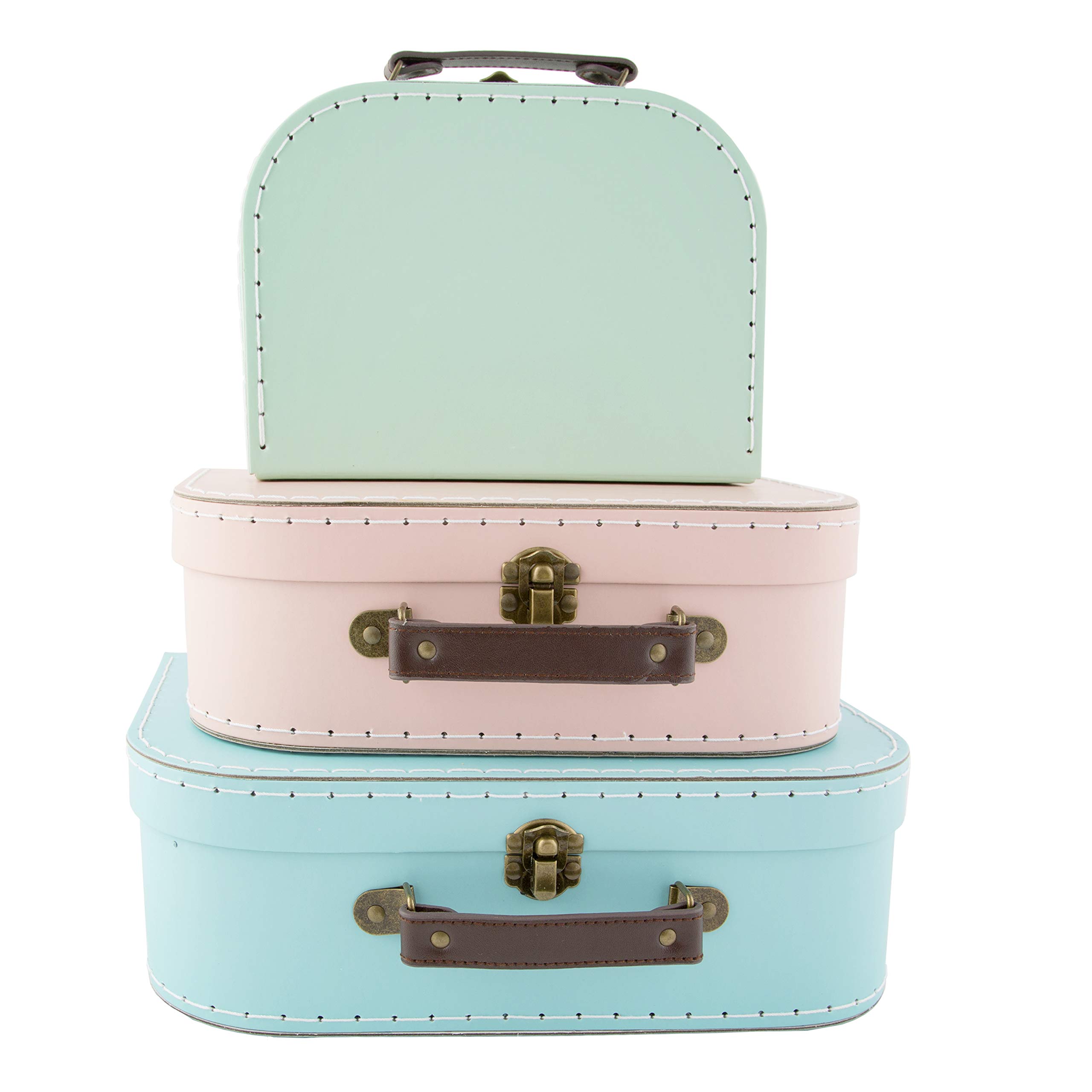 Set of 3 Suitcase Storage Boxes School Home Decor Sass and Belle Various Designs
